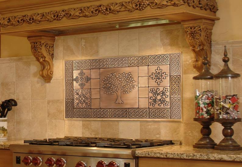 The most beautiful backsplash – Set of 29 Handmade tiles – 100% Copper, Stainless Steel or Brass.