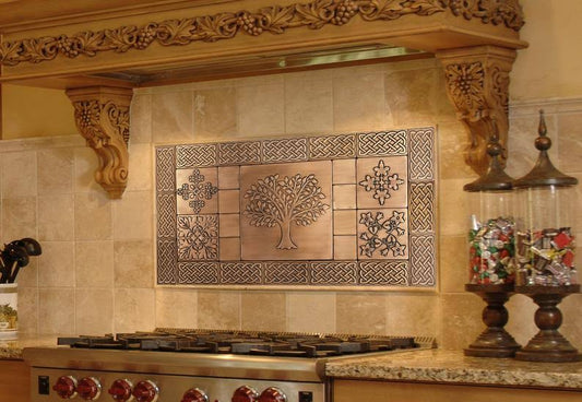 The most beautiful backsplash – Set of 29 Handmade tiles – 100% Copper, Stainless Steel or Brass.