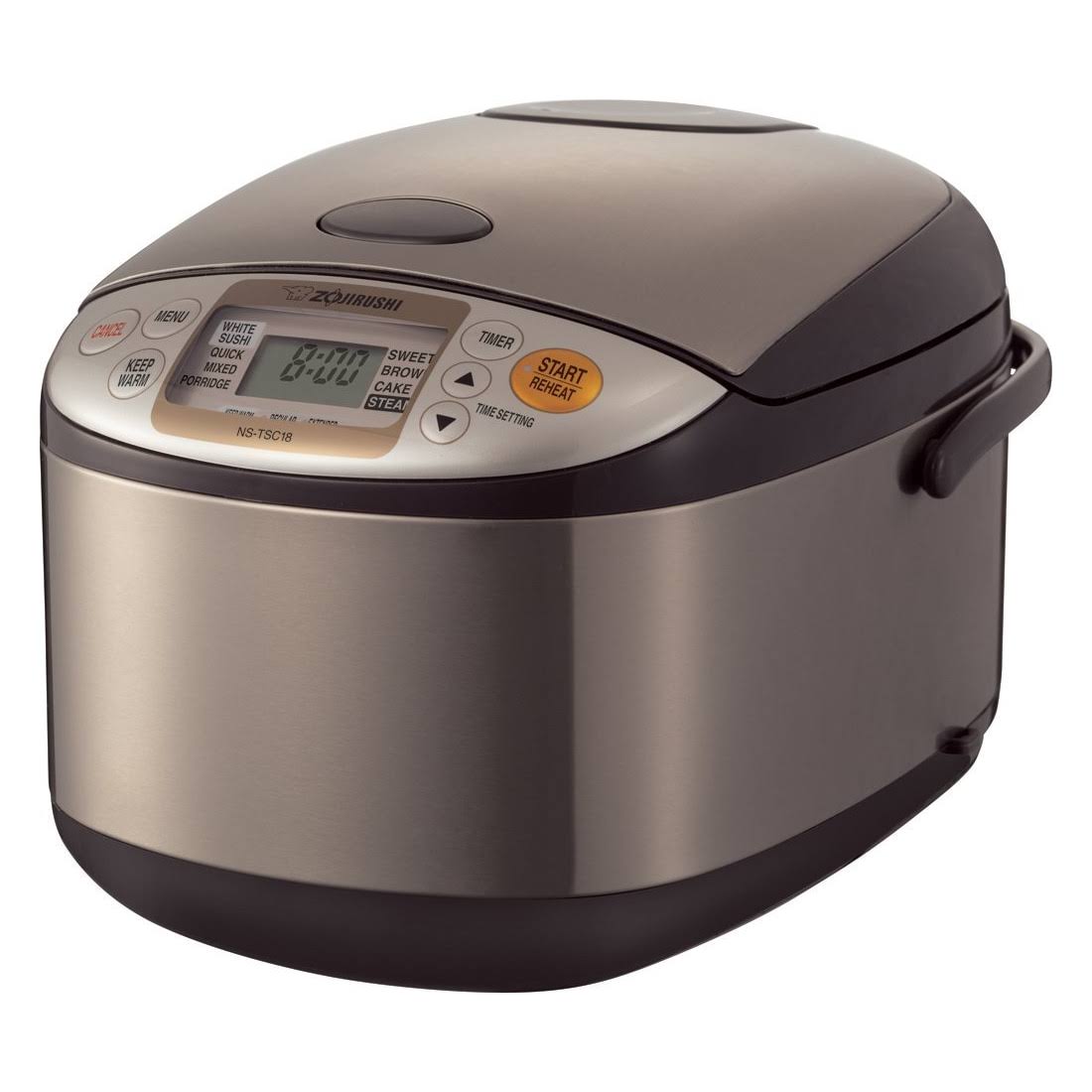 Zojirushi Micom Rice Cooker and Warmer (5.5-Cup/ Stainless Brown) with Bowl and Spoon