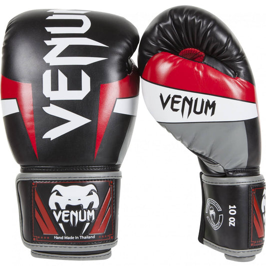 Venum Elite Boxing Gloves - Black/Pink Gold 12 oz