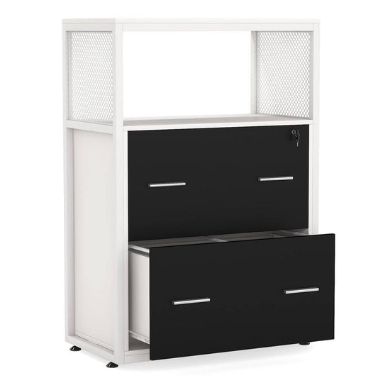 BYBLIGHT Atencio White File-Cabinet with Lock