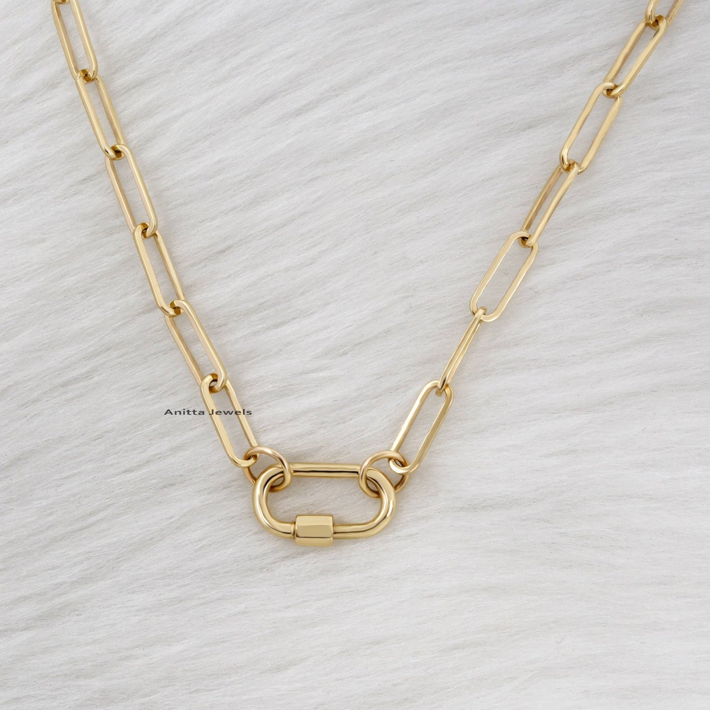 Baby 14k Gold Carabiner Necklace 14k Carabiner 14k Gold Carabiner Lock