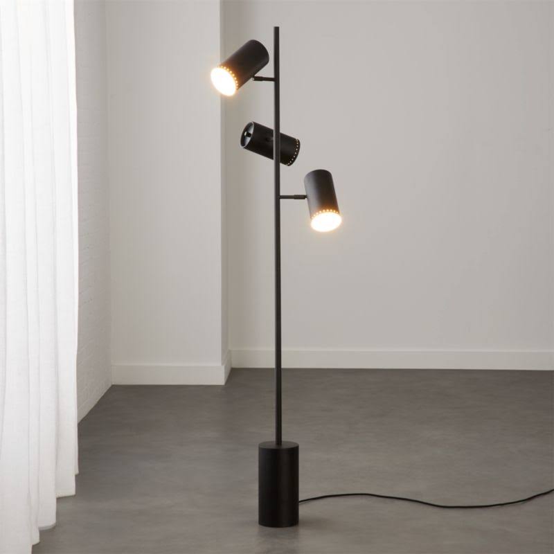 Trio Matte Black Floor Lamp - CB2