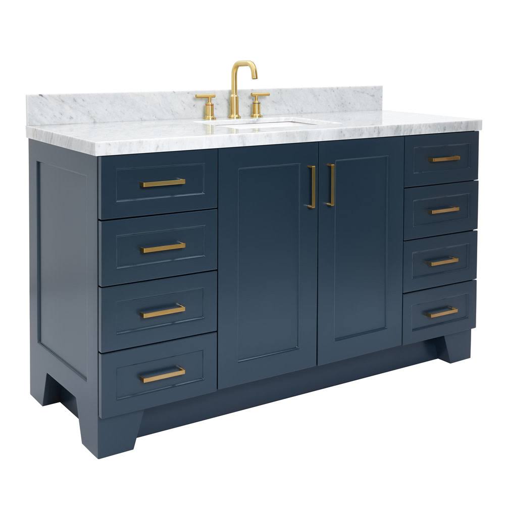 Ariel Taylor 61-in Grey Single Sink Bathroom Vanity with White Quartz Top in Gray | Q061SWQRVOGRY