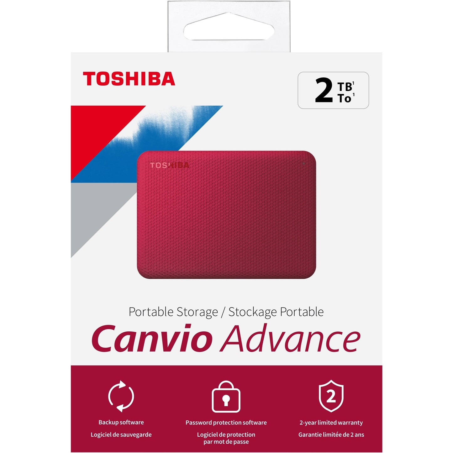 Toshiba Canvio Advance Plus - Portable External Hard Drive 2TB USB 3.0 - White (Includes Both USB-A and USB-C Cables)