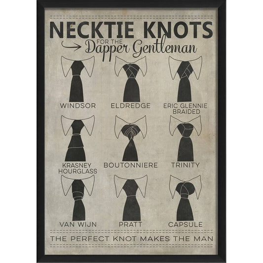 Williston Forge Necktie Knots for the Dapper Gentleman Framed Textual Art Print