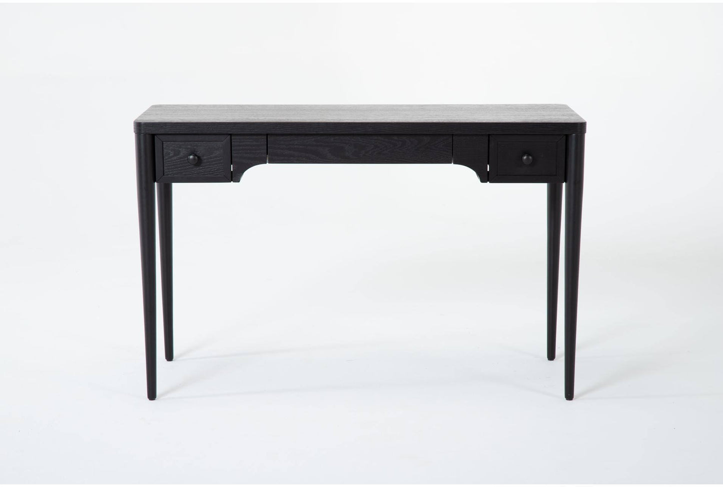 Austen 48 Writing Office Desk with Drawers Traditional, Mid-Century Modern - Black Wood 48W x 22D 30H at Living Spaces