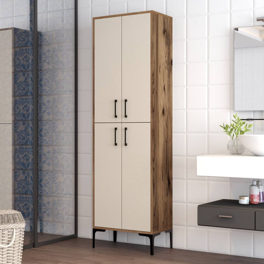 Arvydas 23.62 W x 78.74 H x 13.78 D Linen Cabinet East Urban Home Finish