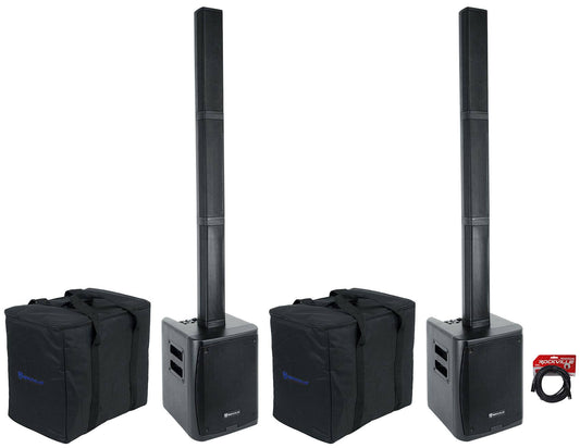 (2) Rockville Titan Portable Array Rechargeable Pa DJ Speakers w/8 Subwoofers