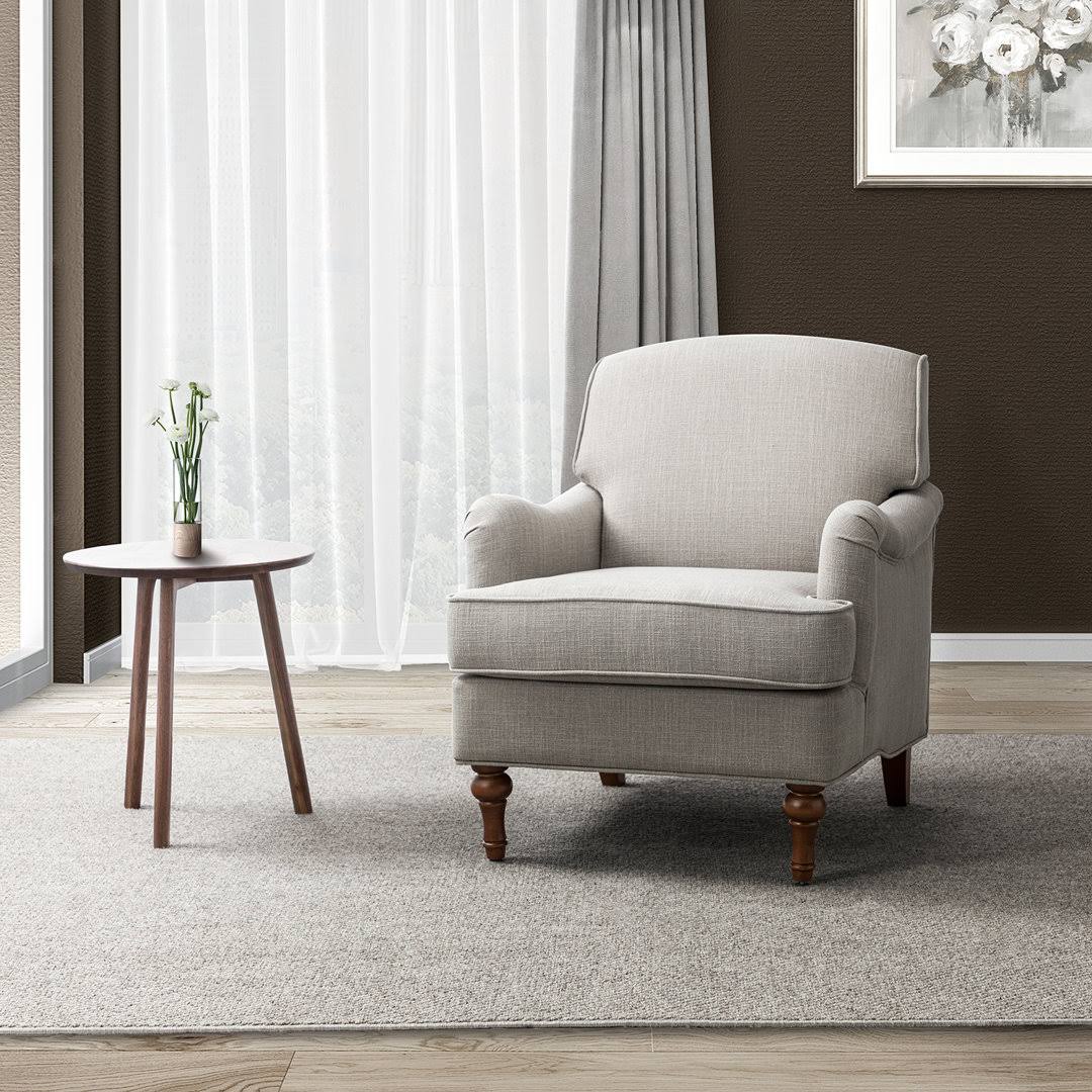 29.5 Wide Armchair 14 Karat Home Inc. Fabric: Gray Polyester