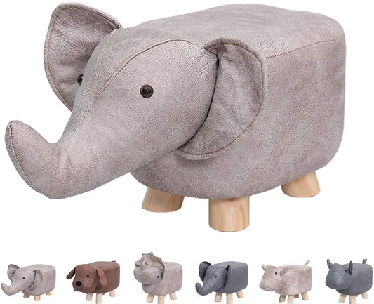 Zodensot Cute Animal Footstools, Footrest Ottoman with Soft Padded Cushion and Non-Slip Feet