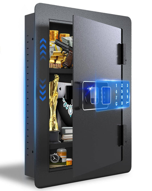 22 Tall Wall Safes Between the Studs 16 Centers Heavy Duty Electronic Hidden Safe with Removable Shelf