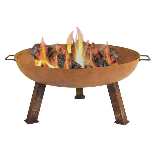 Sunnydaze 34 inch Large Fire Pit Bowl Outdoor Wood-Burning Cast Iron Rustic