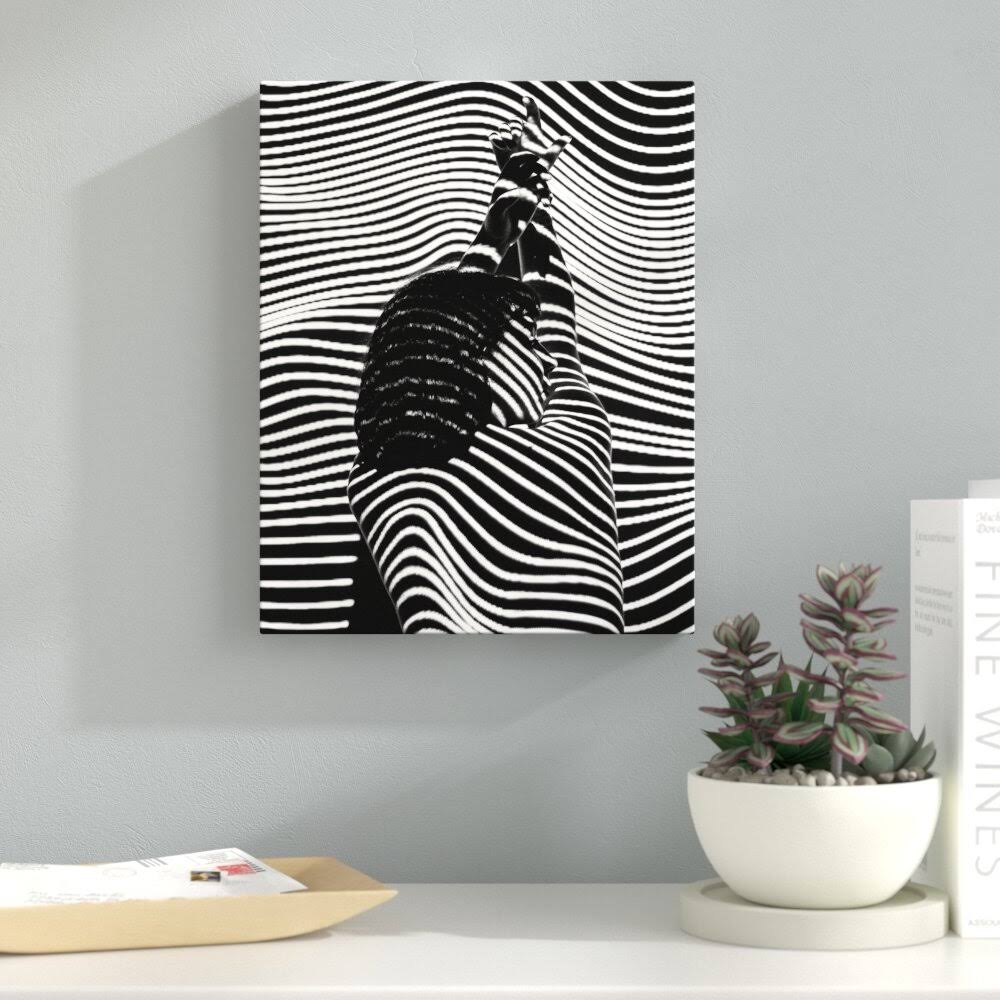 Zebra Woman Photographic Print on Canvas Ebern Designs