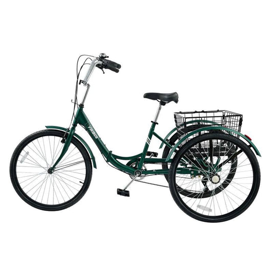 Viribus 26 Folding Adult Tricycle 7 Speed 3 Wheel Bike with Large