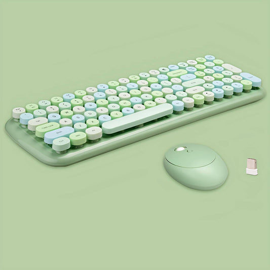 Candy Wireless Round Keycap Keyboard Mouse Set, Mofii Mouse,Temu