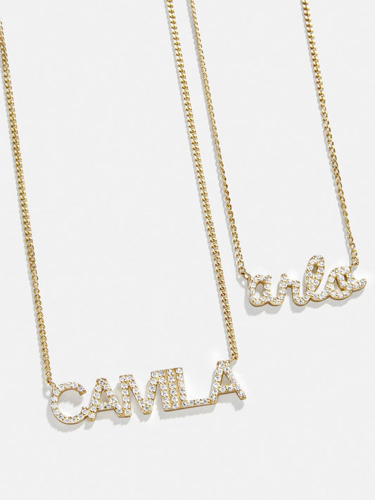 BaubleBar Pavé Custom Nameplate Necklace