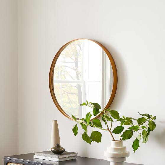 West Elm Deep Framed Metal Wall Mirror Round