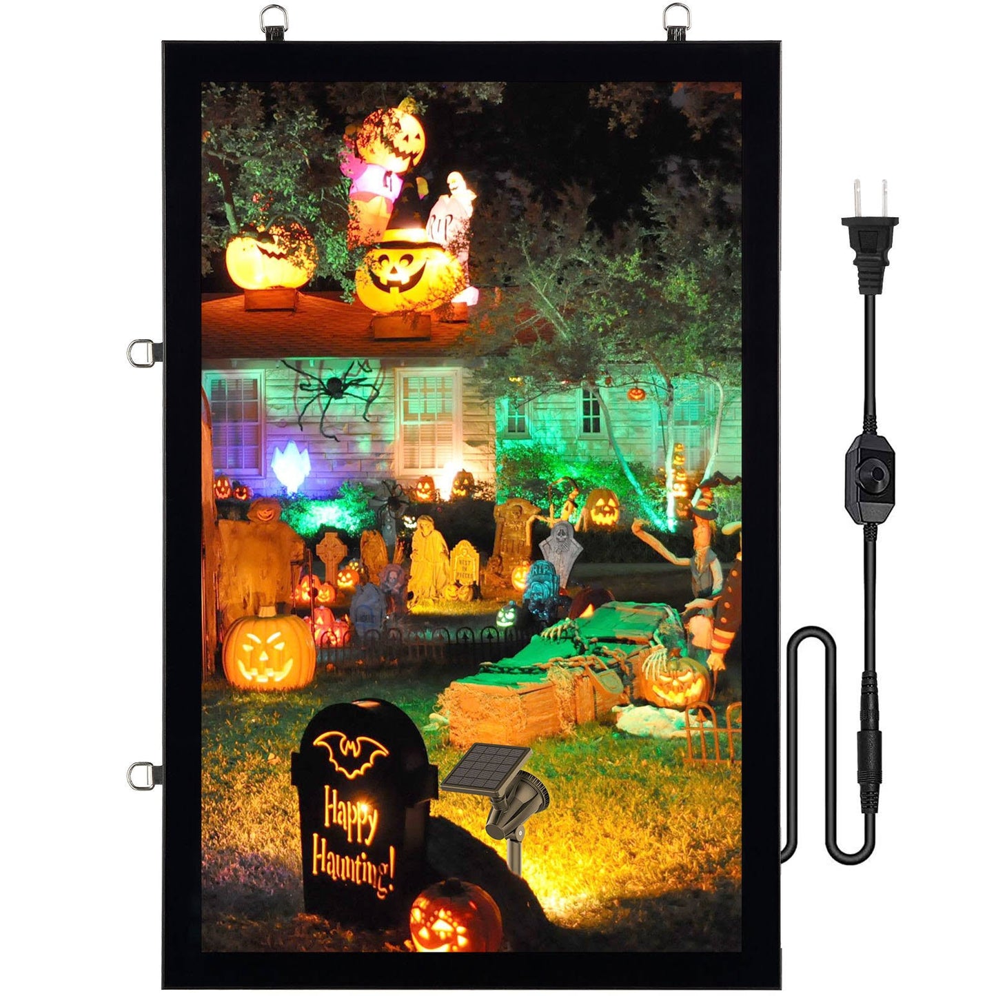 VEVOR LED Poster Frame in Black, 24 x 36 Photo Frame, Sidewalk Sign for Advertising Display, Picture Aluminum Frame with Backlighting LED Light