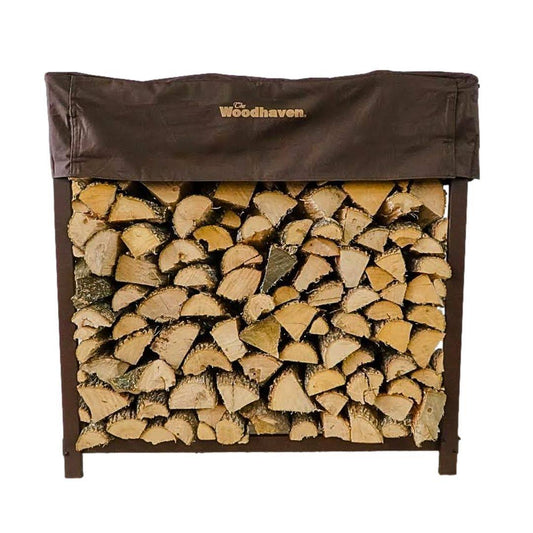 Woodhaven Black Firewood Rack -Black Cover - 4