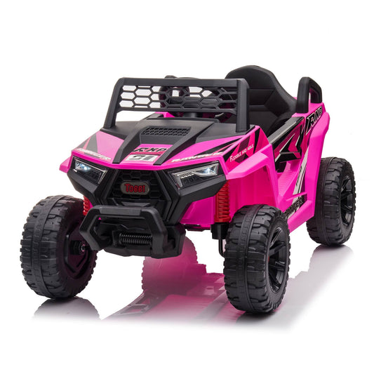 TOBBI 12V Kids Ride on Car, Electric Off-Road UTV Truck with Diverse Functions, Double Open Doors, Safety Belt, Horn, Music, and Lights for Kids