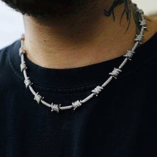 The GLD Shop Iced Barbed Wire Chain Size