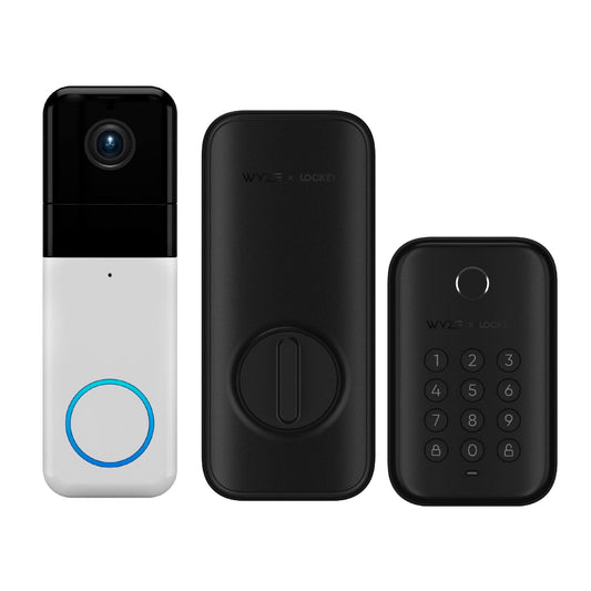 The Front Porch Security Bundle Wyze Lock Bolt Matte Black + Wyze Video Doorbell Pro