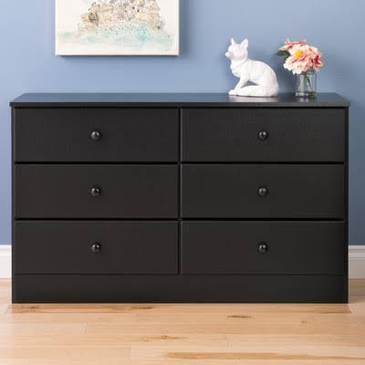 Bailey 6 Drawer Double Dresser Viv + Rae Color: Black