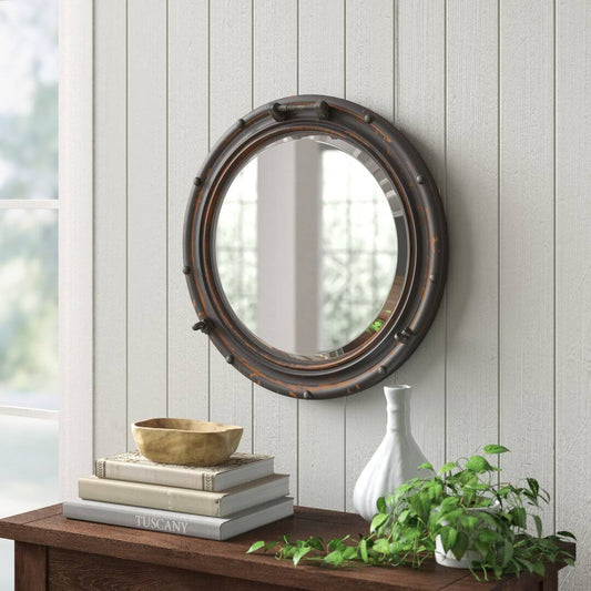 Adriana Rustic Distressed Metal Accent Mirror Birch Lane Finish