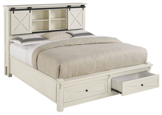 A-America Sun Valley Charcoal King Storage Bed with Integrated Bench